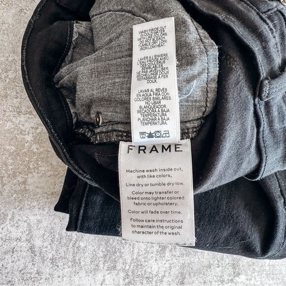 Frame Le Skinny De Jeanne Black Zipper Ankle Detail Size 26 - Picture 8 of 8